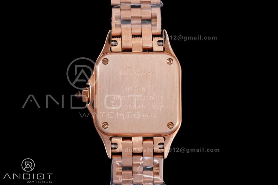 Panthère Ladies 22mm RG AF 1:1 Best Edition White Dial Diamonds Bezel on RG Bracelet Ronda Quartz