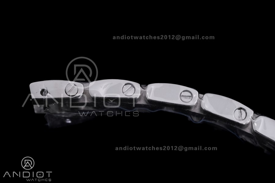 Panthère Ladies 22mm SS AF 1:1 Best Edition White Dial Diamonds Bezel on SS Bracelet Ronda Quartz