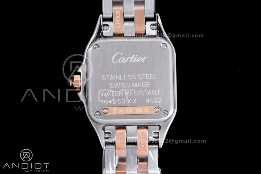 Panthère Ladies 22mm SS/RG AF 1:1 Best Edition White Dial  on SS/RG Bracelet Ronda Quartz
