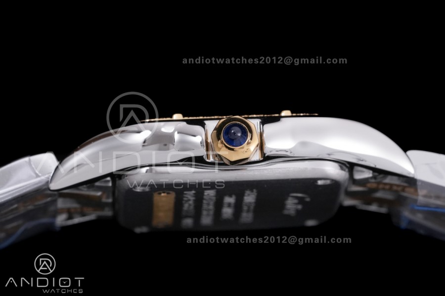 Panthère Ladies 22mm SS/YG AF 1:1 Best Edition White Dial Diamonds Bezel on SS/YG Bracelet Ronda Quartz