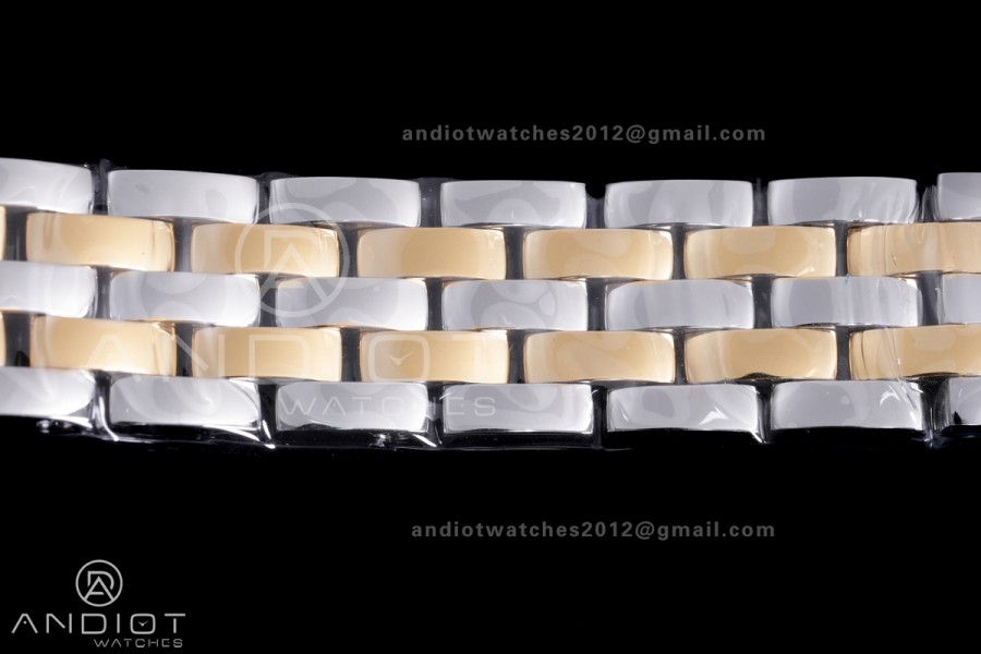 Panthère Ladies 22mm SS/YG AF 1:1 Best Edition White Dial Diamonds Bezel on SS/YG Bracelet Ronda Quartz