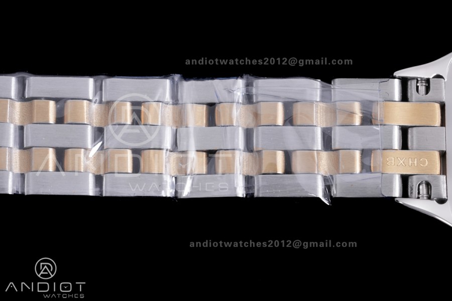 Panthère Ladies 22mm SS/YG AF 1:1 Best Edition White Dial Diamonds Bezel on SS/YG Bracelet Ronda Quartz