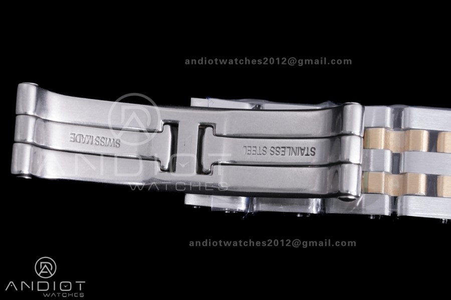 Panthère Ladies 22mm SS/YG AF 1:1 Best Edition White Dial Diamonds Bezel on SS/YG Bracelet Ronda Quartz