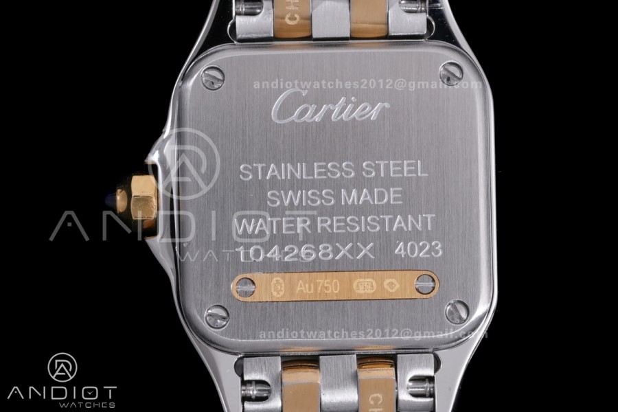Panthère Ladies 22mm SS/YG AF 1:1 Best Edition White Dial Diamonds Bezel on SS/YG Bracelet Ronda Quartz