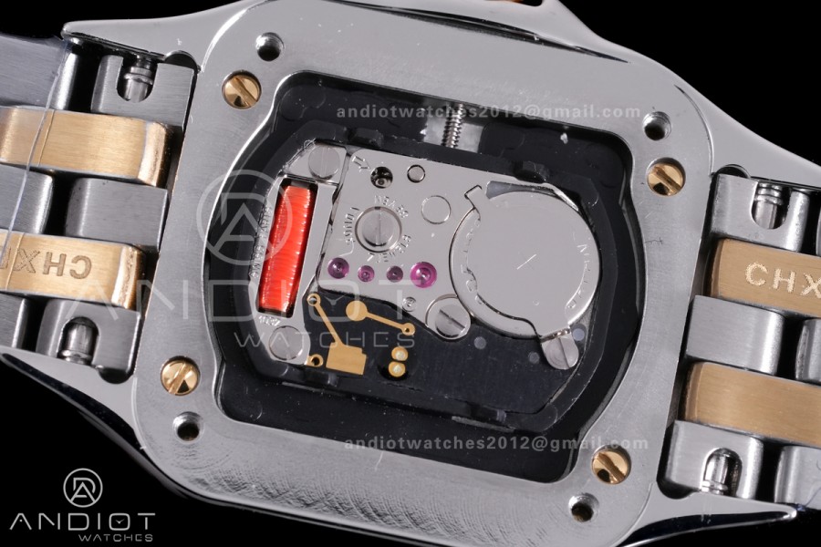 Panthère Ladies 22mm SS/YG AF 1:1 Best Edition White Dial Diamonds Bezel on SS/YG Bracelet Ronda Quartz