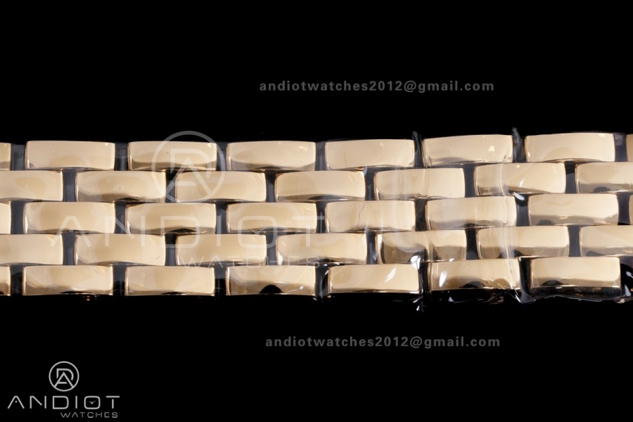 Panthère Ladies 22mm YG AF 1:1 Best Edition White Dial on YG Bracelet Ronda Quartz