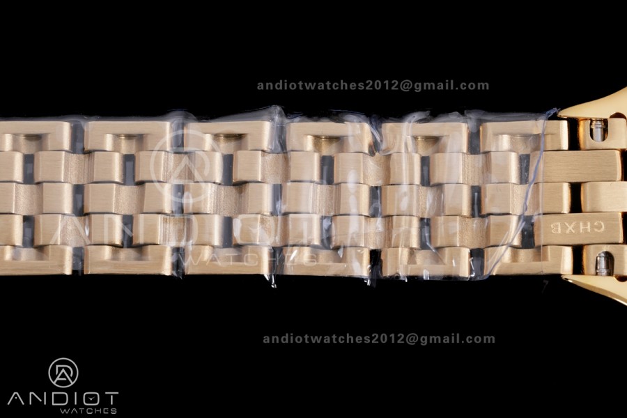 Panthère Ladies 22mm YG AF 1:1 Best Edition White Dial on YG Bracelet Ronda Quartz