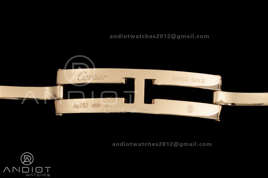 Panthère Ladies 22mm YG AF 1:1 Best Edition White Dial on YG Bracelet Ronda Quartz
