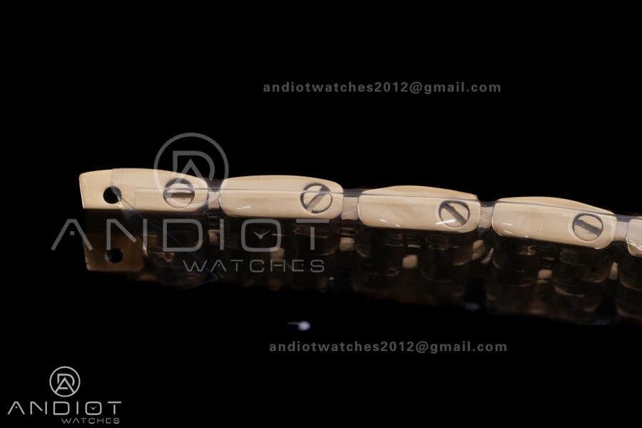 Panthère Ladies 22mm YG AF 1:1 Best Edition White Dial on YG Bracelet Ronda Quartz