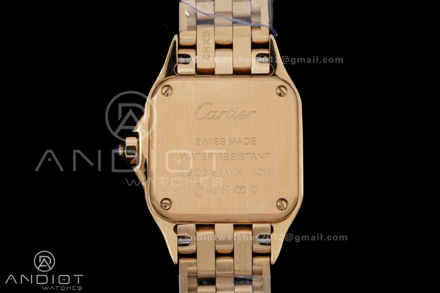 Panthère Ladies 22mm YG AF 1:1 Best Edition White Dial on YG Bracelet Ronda Quartz