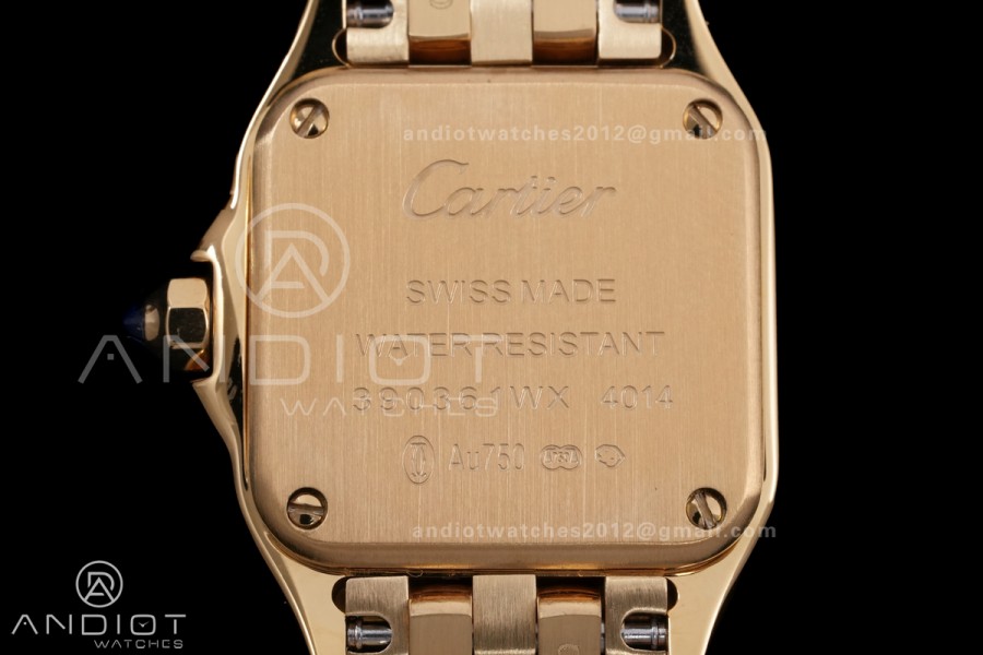 Panthère Ladies 22mm YG AF 1:1 Best Edition White Dial on YG Bracelet Ronda Quartz