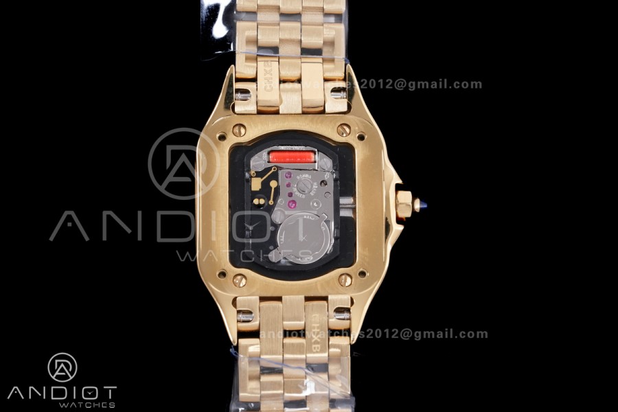 Panthère Ladies 22mm YG AF 1:1 Best Edition White Dial on YG Bracelet Ronda Quartz