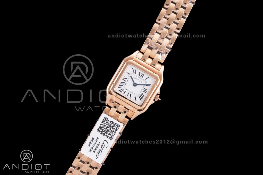 Panthère Ladies 27mm RG AF 1:1 Best Edition White Dial on RG Bracelet Ronda Quartz