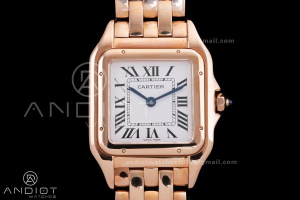 Panthère Ladies 27mm RG AF 1:1 Best Edition White Dial on RG Bracelet Ronda Quartz