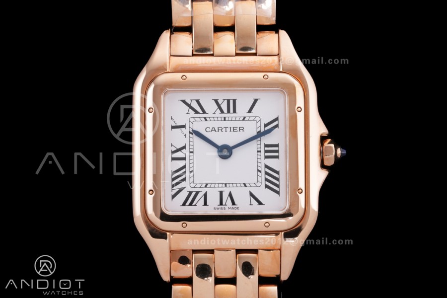 Panthère Ladies 27mm RG AF 1:1 Best Edition White Dial on RG Bracelet Ronda Quartz