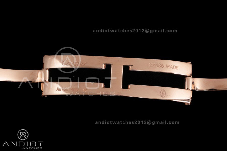 Panthère Ladies 27mm RG AF 1:1 Best Edition White Dial Diamonds Bezel on RG Bracelet Ronda Quartz