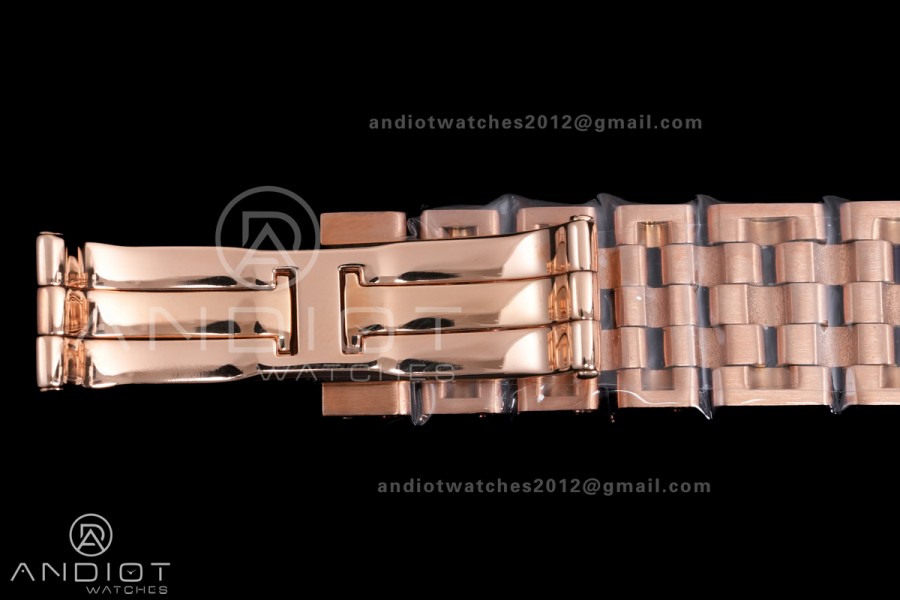 Panthère Ladies 27mm RG AF 1:1 Best Edition White Dial Diamonds Bezel on RG Bracelet Ronda Quartz