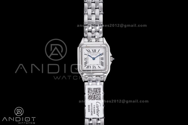 Panthère Ladies 27mm SS AF 1:1 Best Edition White Dial on SS Bracelet Ronda Quartz