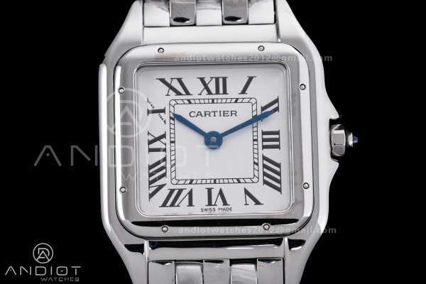 Panthère Ladies 27mm SS AF 1:1 Best Edition White Dial on SS Bracelet Ronda Quartz