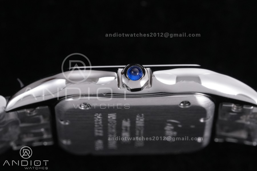 Panthère Ladies 27mm SS AF 1:1 Best Edition White Dial Diamonds Bezel on SS Bracelet Ronda Quartz