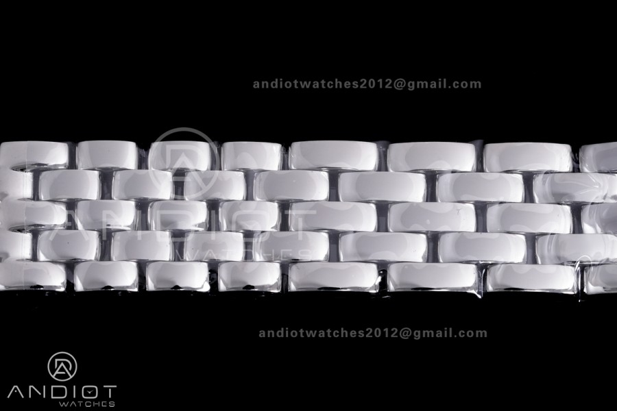 Panthère Ladies 27mm SS AF 1:1 Best Edition White Dial Diamonds Bezel on SS Bracelet Ronda Quartz