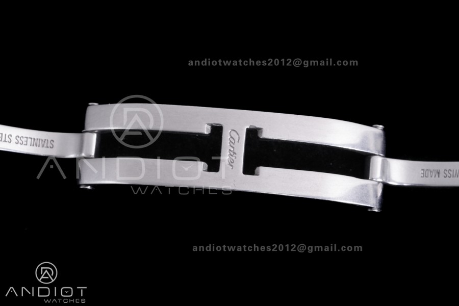 Panthère Ladies 27mm SS AF 1:1 Best Edition White Dial Diamonds Bezel on SS Bracelet Ronda Quartz