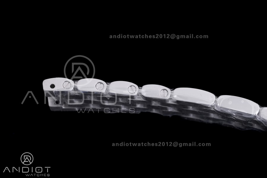 Panthère Ladies 27mm SS AF 1:1 Best Edition White Dial Diamonds Bezel on SS Bracelet Ronda Quartz