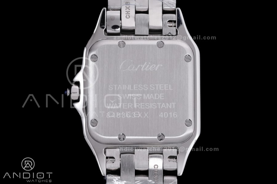 Panthère Ladies 27mm SS AF 1:1 Best Edition White Dial Diamonds Bezel on SS Bracelet Ronda Quartz