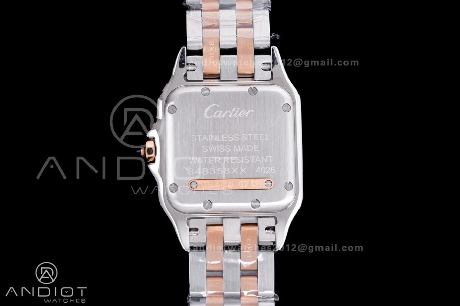 Panthère Ladies 27mm SS/RG AF 1:1 Best Edition White Dial  on SS/RG Bracelet Ronda Quartz