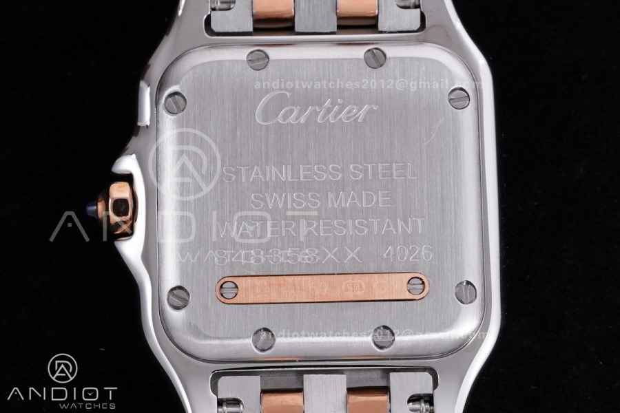 Panthère Ladies 27mm SS/RG AF 1:1 Best Edition White Dial  on SS/RG Bracelet Ronda Quartz