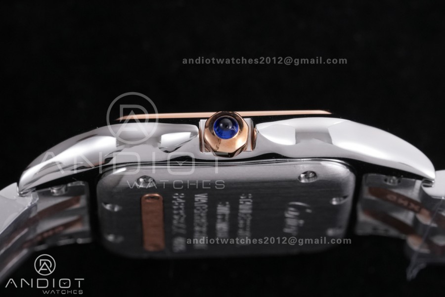 Panthère Ladies 27mm SS/RG AF 1:1 Best Edition White Dial Diamonds Bezel on SS/RG Bracelet Ronda Quartz