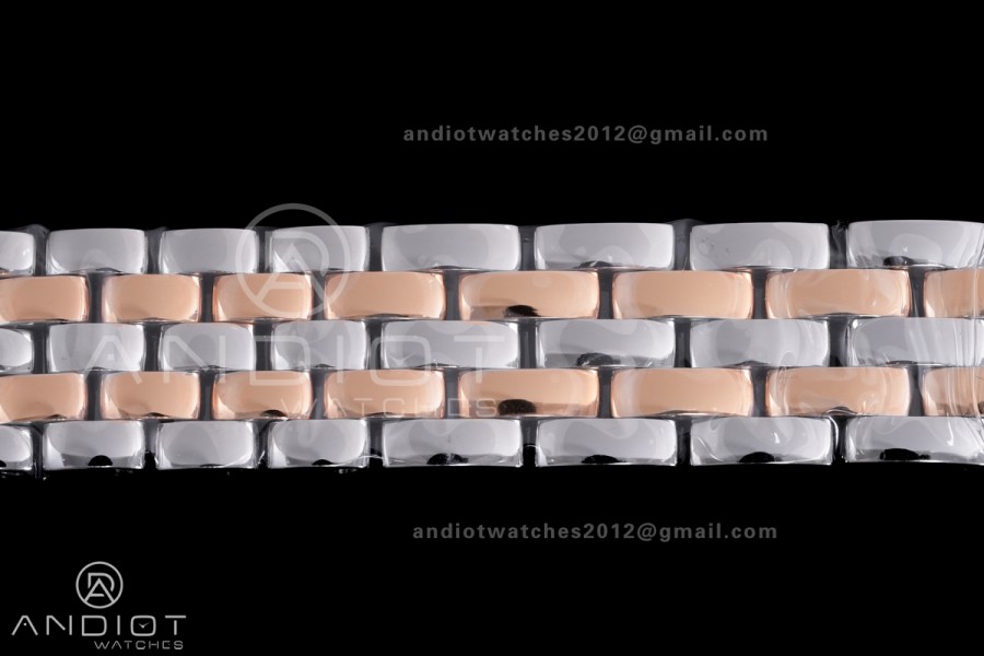 Panthère Ladies 27mm SS/RG AF 1:1 Best Edition White Dial Diamonds Bezel on SS/RG Bracelet Ronda Quartz