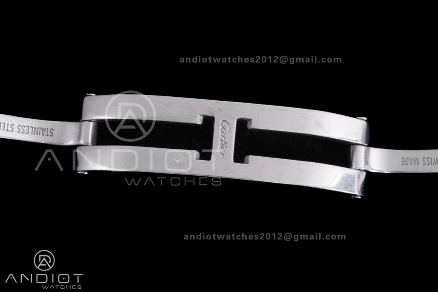 Panthère Ladies 27mm SS/RG AF 1:1 Best Edition White Dial Diamonds Bezel on SS/RG Bracelet Ronda Quartz