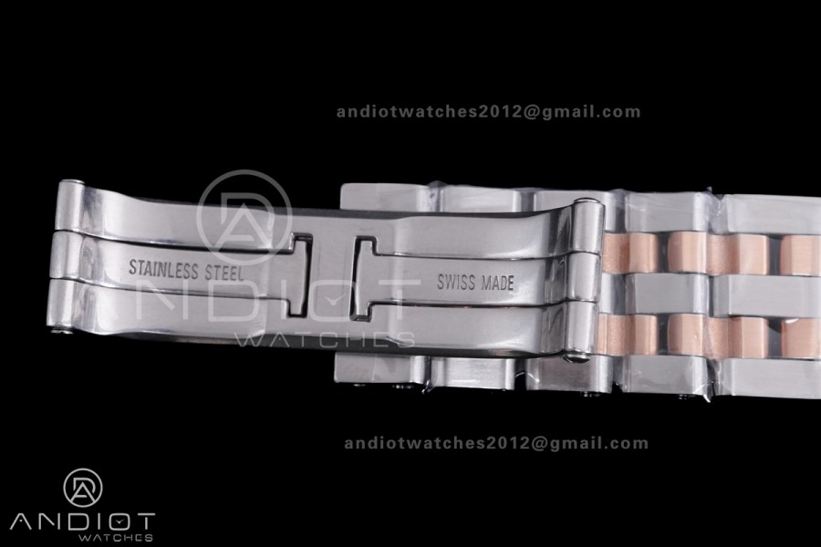 Panthère Ladies 27mm SS/RG AF 1:1 Best Edition White Dial Diamonds Bezel on SS/RG Bracelet Ronda Quartz