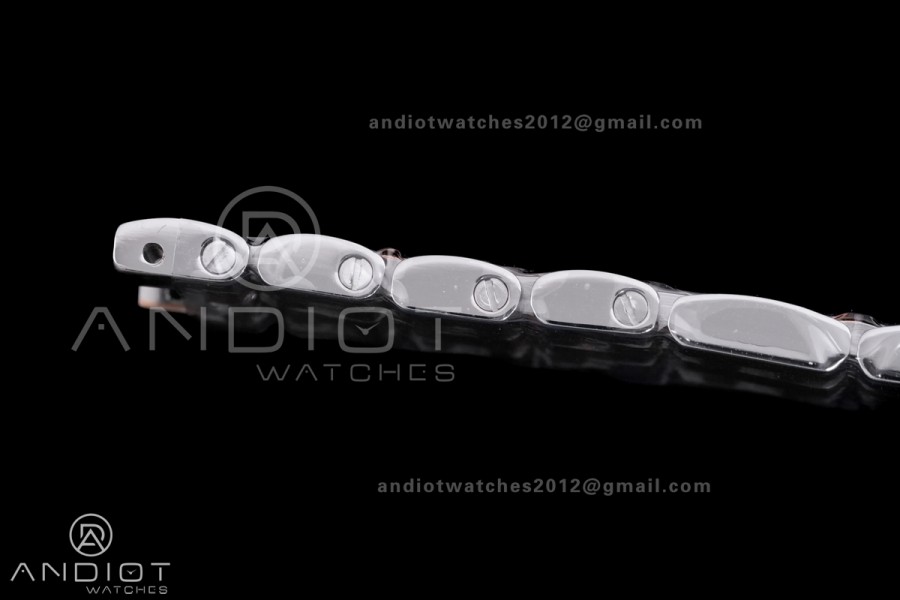 Panthère Ladies 27mm SS/RG AF 1:1 Best Edition White Dial Diamonds Bezel on SS/RG Bracelet Ronda Quartz