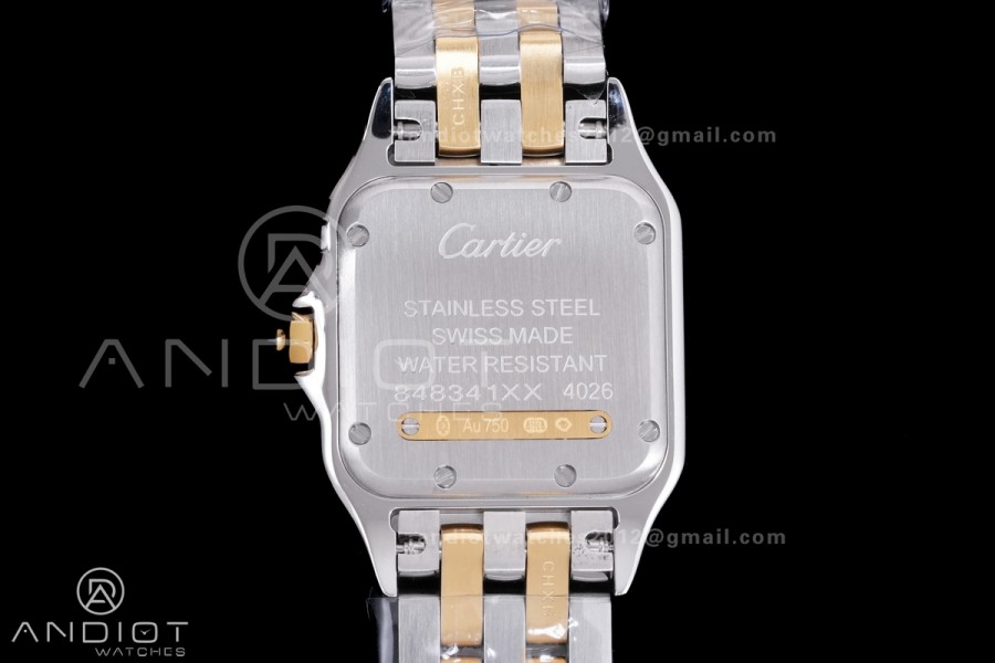 Panthère Ladies 27mm SS/YG AF 1:1 Best Edition White Dial on SS/YG Bracelet Ronda Quartz