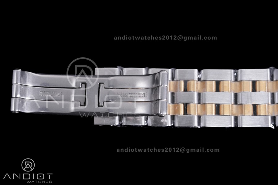 Panthère Ladies 27mm SS/YG AF 1:1 Best Edition White Dial Diamonds Bezel on SS/YG Bracelet Ronda Quartz