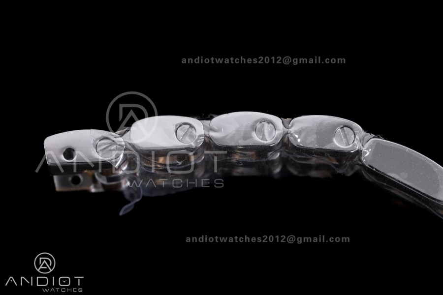 Panthère Ladies 27mm SS/YG AF 1:1 Best Edition White Dial Diamonds Bezel on SS/YG Bracelet Ronda Quartz