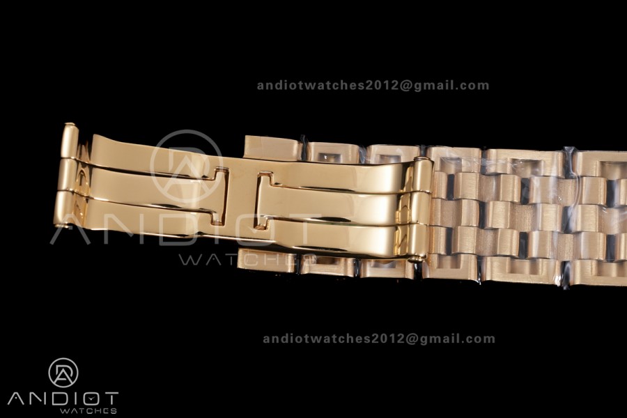 Panthère Ladies 27mm YG AF 1:1 Best Edition White Dial Diamonds Bezel on YG Bracelet Ronda Quartz