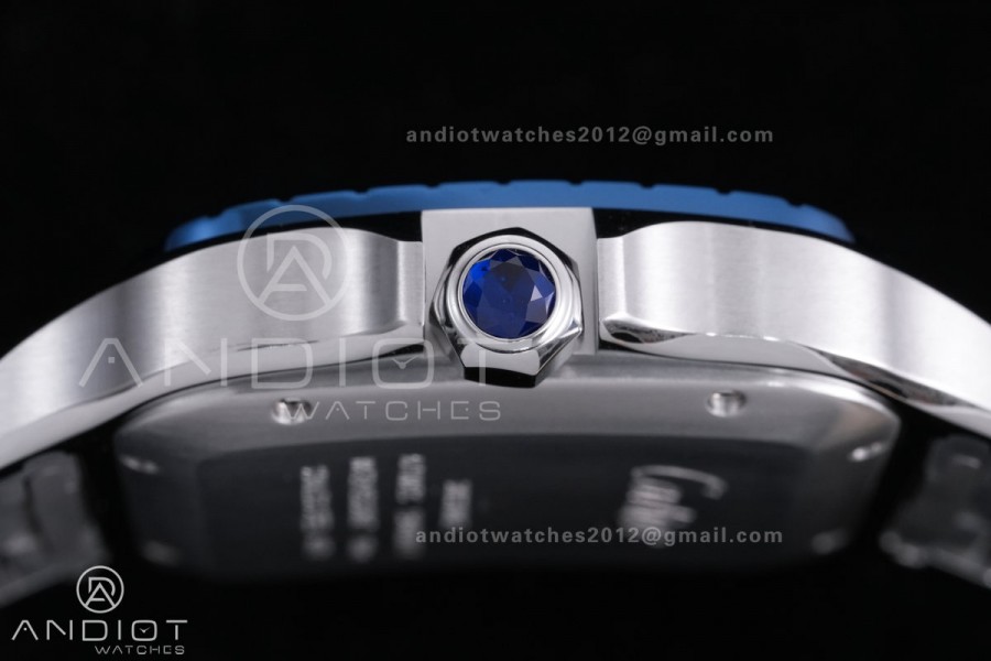  Santos de Cartier XL 40mm SS AF Blue Dial Blue Bezel SS Bracelet MIYOTA 9015