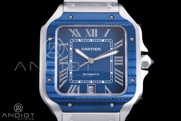  Santos de Cartier XL 40mm SS AF Blue Dial Blue Be...