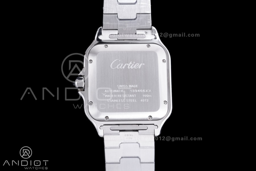  Santos de Cartier XL 40mm SS AF Blue Dial Blue Bezel SS Bracelet MIYOTA 9015