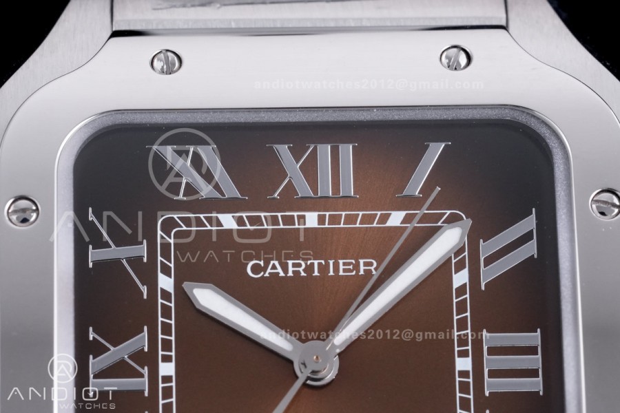Santos de Cartier 40mm SS AF 1:1 Best Edition BrownDial on SS SmartLinks Bracelet MIYOTA 9015