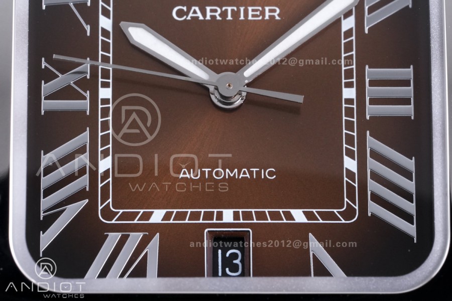 Santos de Cartier 40mm SS AF 1:1 Best Edition BrownDial on SS SmartLinks Bracelet MIYOTA 9015