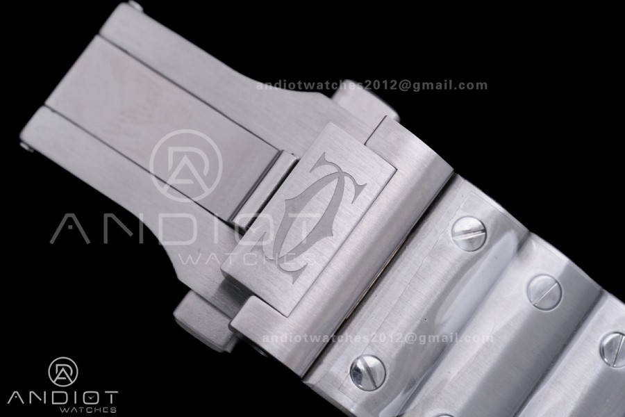 Santos de Cartier 40mm SS AF 1:1 Best Edition Grey Dial on SS SmartLinks Bracelet MIYOTA 9015