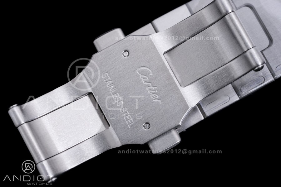Santos de Cartier 40mm SS AF 1:1 Best Edition Grey Dial on SS SmartLinks Bracelet MIYOTA 9015