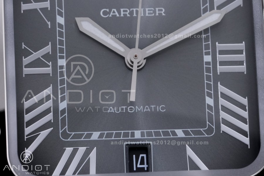 Santos de Cartier 40mm SS AF 1:1 Best Edition Grey Dial on SS SmartLinks Bracelet MIYOTA 9015