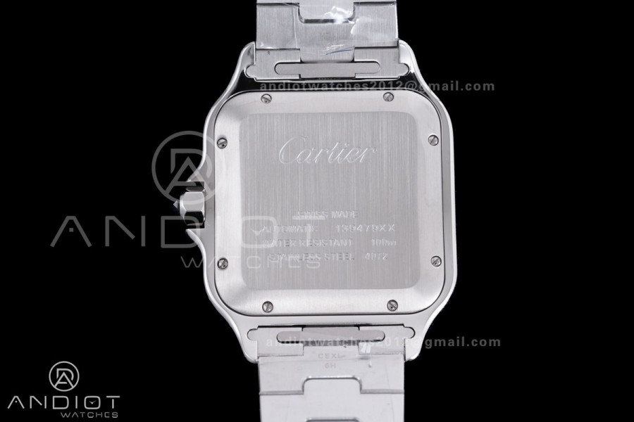 Santos de Cartier 40mm SS AF 1:1 Best Edition Grey Dial on SS SmartLinks Bracelet MIYOTA 9015