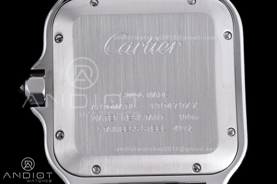 Santos de Cartier 40mm SS AF 1:1 Best Edition Grey Dial on SS SmartLinks Bracelet MIYOTA 9015
