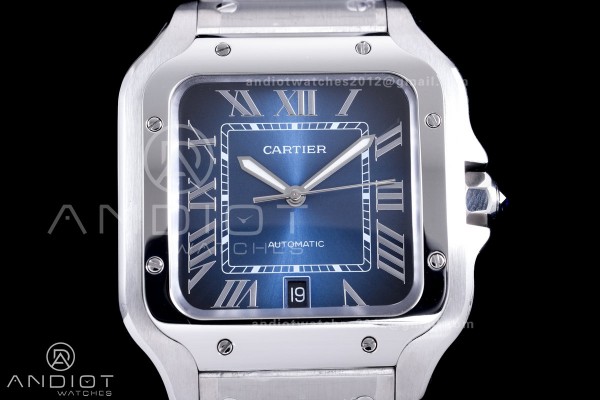 Santos de Cartier 40mm SS AF 1:1 Best Edition Blue...
